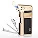 Tobacco Pipe Lighter, VVAY Metal Pipe Lighter Gas Butane Refillable with Tool All in One for Man, Gold (Gift Package)