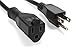 1ft Mini Extension Cords - Short Power Strip/Adapter Cable, 3 Prong Plug, 16AWG 13A (10 Pack, 1 Foot)