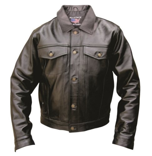Mens Denim Style Premium Buffalo Motorcycle Jacket - 3XL - AL2013