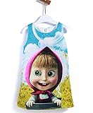 MIQI Girls Cartoon Dress Baby Girl Vest Summer Dresses Masha And The Bear Party Dress 3 Years Old