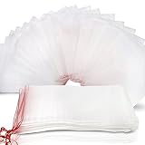 YGDZ Fruit Protect Bags, 25pcs 12"x8" Garden Netting Bags Drawstring Nylon Mesh Plant Fruit Flower Barrier Bag Protection Bag