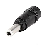 uxcell 5.5mm x 2.5mm Male Connector to 5.5mm x 2.1mm Female Jack DC Power Adapter Black