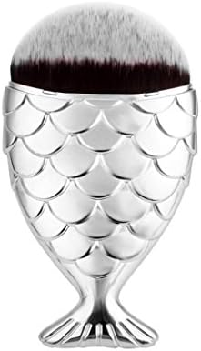 Start Brush Fish Scale Fishtail Bottom Powder Foundation Makeup Cosmetic Brush (Silver)
