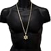 Mens 14k Gold Tone Star of David Cross Pendant 3mm 30