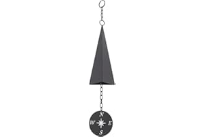 GSYCLE Wind Chimes, Iron Triangle Wind Bell North Country Wind Bells with Compass for Door Porch Garden Decorations Lawn Ornaments