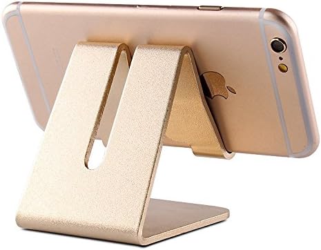 Kingox 889957588089 Tablet Phone Stand Universal Solid Aluminum Alloy Metal Mobile Phone Desktop Holder Cradle for iPad Mini 4/iPhone 6S/6S Plus/SE - Gold