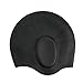 Swimming Cap Silicone Organic-Anti-Allergy -Aigh Elasticity -Durable,Does Not Pull Hair, Suitable for Long Short Hair Lady, Men And Children(Black)