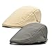 Qossi 2 Pack Men's Cotton Flat Cap Ivy Gatsby Newsboy Hunting Driving Hat
