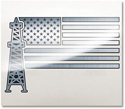 Oilfield Worker American Flag Decal