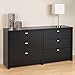 Prepac Series 9 Designer 6-Drawer Dresser, Queen, Black