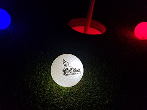 [Upgraded Version] 4 Nighthawk Glow In Dark LED Light Up Golf Balls Official Size Weight Constant On - Thumbnail 2