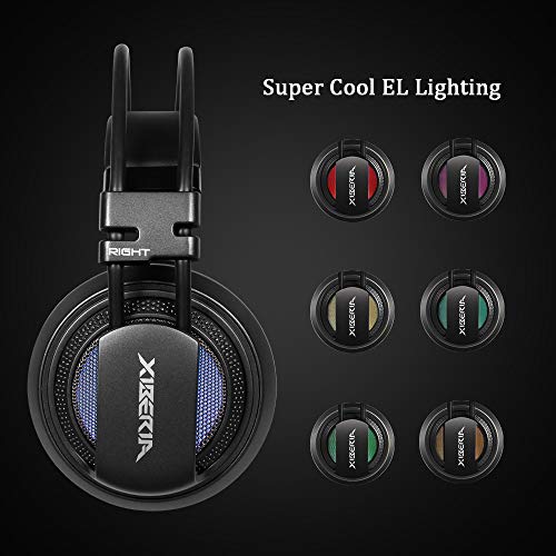 XIBERIA USB-V10D PS4 Headset-Stereo Gaming Headset,Noise Isolation Wired Over Ear Stereo Gamer Headphones with Microphone and Volume Contro for PC/PS4/Skype/Webinar(Grey)