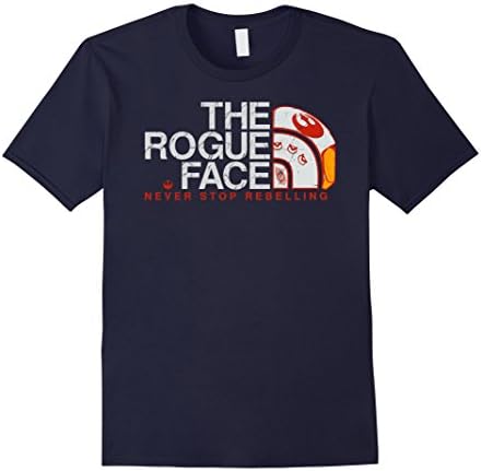Men's Rogue Face Distressed - Keep cool in the rebel style T-Shirt Medium Navy