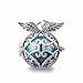 Eudora Harmony Bola Angel Wing Locket Pandent Necklace 18mm Musical Chime Ball & 30'' Chain cornflower blue