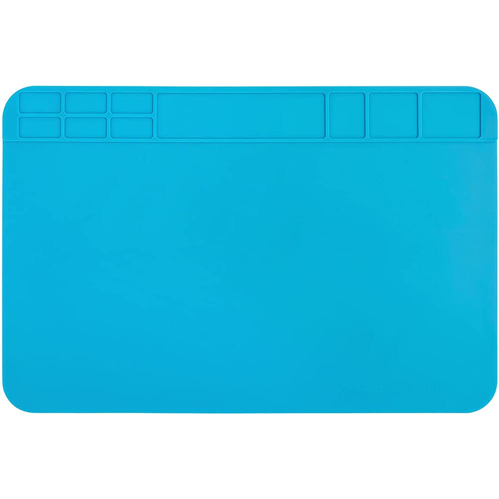 Heat Resistant Work Mat, Non Slip Repair Mat, Insulation Work Mat， Soldering Mat, Anti Static Soldering Mat, Blue Silicone Insulation Repair Pad, for Repairing Phone, Computer, Soldering Project