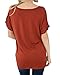 Lovaru Womens Short Sleeve Loose V Neck Tee T-Shirt Summer Tops with Front Pocket
