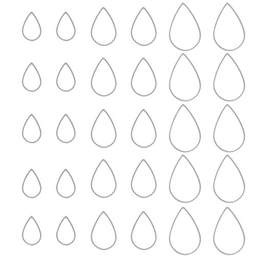 LANBEIDE 60 Pieces Earring Frames for Jewelry Making, Open Bezels Geometric Charms with 3 Size Stainless Steel Hollow Frame Pendants Blank for Jewelry Findings Crafts (Teardrop)