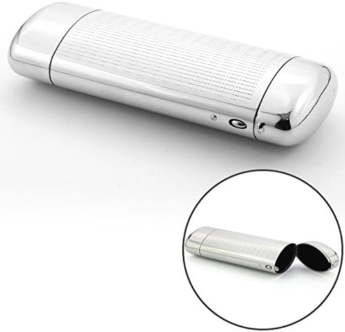 Aluminum Eyeglasses Case, La Desire Protective Hard Shell Cases for Reading Glasses, Unisex Slim Lightweight Silver Engraved Pattern Metal Eyewear Box Holder, Suitable for Men, Women &amp; Kids (Silver-1)