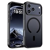 SUPFINE Magnetic for iPhone 17 Pro Case (Compatible with MagSafe)(Military Grade Drop Protection) Translucent Matte Shockproof with Anti-Fingerprint Phone Cover 2025,Black