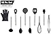 10 Piece Silicone Cooking Utensils Set with Stainless Steel handles By Chef Essential
