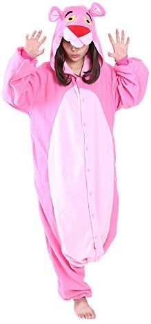 Heartgown Hooded Animal Onesie Pajamas Cosplay Pink Pink Leopard M