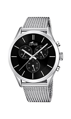 Lotus - 18117/2 - Reloj Hombre - Cuarzo - Cronógrafo - Cronógrafo - Correa Acero Inoxidable Plata, Negro Mate/Plateado…