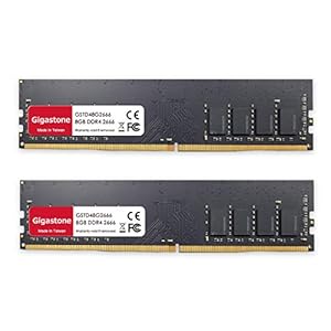 Gigastone 16 GB (8GB x 2) UDIMM DDR4 2666 MHz geupgrade Ram geheugen interne opslag PC4-21300 CL19 1.2V, 288 Pin…