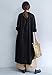 Yesno QE2 Women Long Button-Down Shirts Dress Casual Maxi Loose Hi-Low 100% Cotton,One Size,Black
