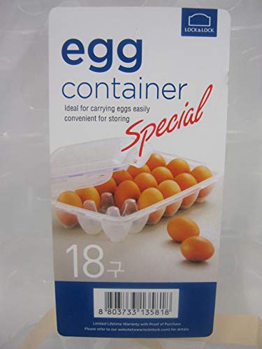 Lock & Lock Egg Multifunktionsbox Transportbox für 18 Eier, Transparent/Blau – Bild 3