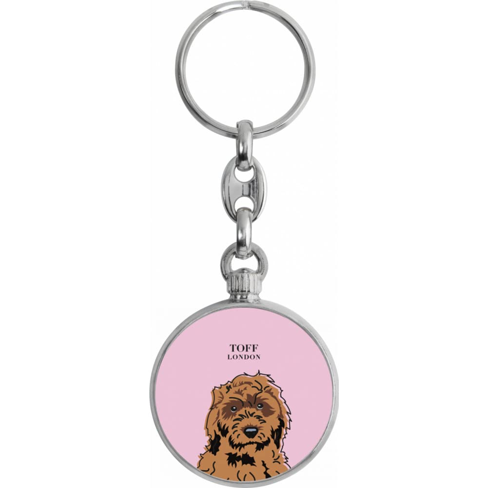 Toff London Brown Cockapoo Dog Head Keyring