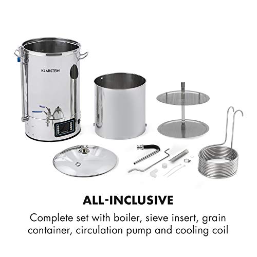 Klarstein Mundschenk • 8 Gallon • Mash Tun • Beer Brewer • Home Brewing System • Mash Tun • 304 Steel • Home Fermentation of Beer and Wine • LCD and Touch Panel • Stainless Steel - Thumbnail 6