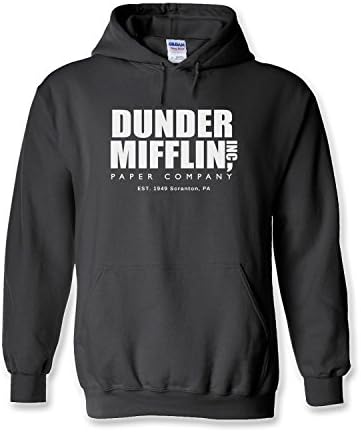 New Mens Frosty Tees Dunder Mifflin Paper Company Scranton Pa Parody Heavy Gildan Hoodie Charcoal L