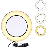 10'' Ring Fill Light for Live Streaming Tripod, YouTube Video Production Light, Photography, Light for Teaching Online, Dimmable LED Lighting Replacement (25.5CM Ring Light)