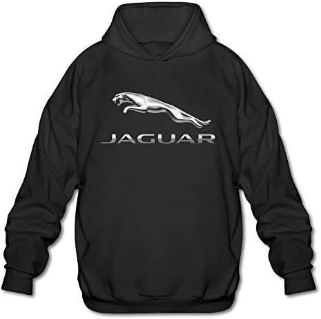 Men's Jaguar Logo Long Sleeve Hooded Sweatshirt Large Black