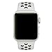OULUOQI for Apple Watch Band 42mm, Soft Silicone Replacement Band for Apple Watch Series 3, Series 2, Series 1, Sport , Edition, M/L Size (White/Black)