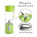 Portable Blender, Ordergo USB Juicer Cup, Fruit, Smoothie, Baby Food Mixing Machine with Powerful Motor, 2x2000mAh High Capacity Batteries - Green