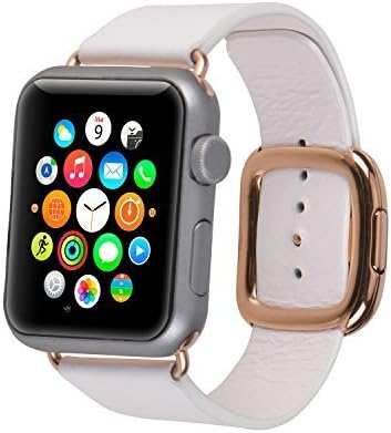 EvenLai Modern Buckle for Apple Watch Band 38mm 42mm with Magnetic Design Genuine Leather Band Replacement Strap for iWatch Series 1 and 2