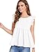 Romwe Women's Bow Tie Backless Ruffle Hem Peplum Babydoll Blouse Top White Medium