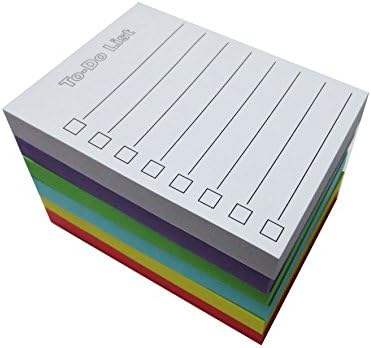 Sticky Notes 6 Pads/Pack, To Do List, Lined, Check Squares, 3 x 4 Inches, 100 Sheets/Pad, 6 Assorted Colors, Individual Package, Home Office School