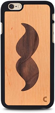 iPhone 6 / 6s Real Natural wood case - Mustache