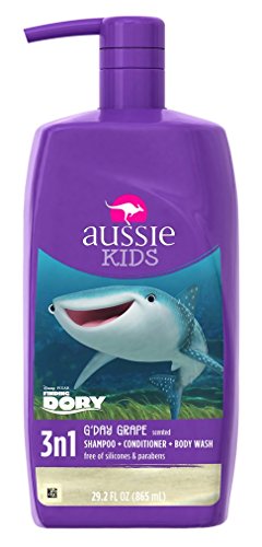 Aussie Shampoo Kids 3-N-1 Shampoo+Conditioner+BodyWash Grape 29.2 Ounce (863ml) (3 Pack)