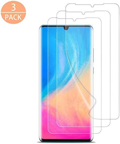 Gloosmk [3 Pack] Huawei P30 Pro Screen Protector, 3D Full Coverage, Anti-Scratch, Bubble Free, Wet Applied Film for Huawei P30 Pro (Not Glass)