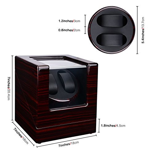 Zeiger Double Watch Winder for Large Watch Box Case Quiet Automatic Japanese Mabuchi Motor Piano Paint