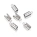 KISSITTY 200pcs Column Fold Over Cord End Tips Stainless Steel Crimp Cord Claps Jewelry Connectors Fit for 4mm Cords 10.5x5x5mm with 1mm Loop