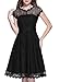 Miusol Womens Retro Floral Lace Cap Sleeve Vintage Swing Bridesmaid Dress, XX-Large, Black