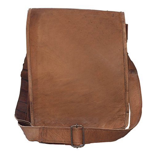 Royal Wine Carrier Bag - 2 Bottle Pockets - Vintage Genuine Leather Brown Attractive wine bag with Soft Denim padding