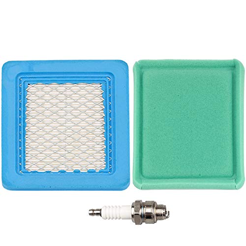 BS-491588S BS-491588 Air Filter + Pre Cleaner Spark Plug for MTD Troy-Bilt TB110 TB130 TB210 TB230 TB270ES TB280ES TB320 TB330 TB370 TB380ES TB449E TB466 TB566 TB672 TB866XP Push Lawn Mower Parts