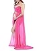 Saslax Maternity Split Front Sheer Chiffon Maternity Gown Maxi Bridesmaid Dress for Photos Shoot