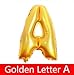 Zeato Single Alphabet Letter A Air Inflation Aluminum Foil Film Balloon [Non-Floatable] Celebration Party Multiple Occasions Home Decoration Supplies (Golden,16 inch)
