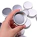 Healthcom 2Oz/60ML Metal Tin Steel Flat Silver Metal Tins Jars Empty Slip Slide Round Tin Containers With Tight Sealed Twist Screwtop Cover,12 Pcs